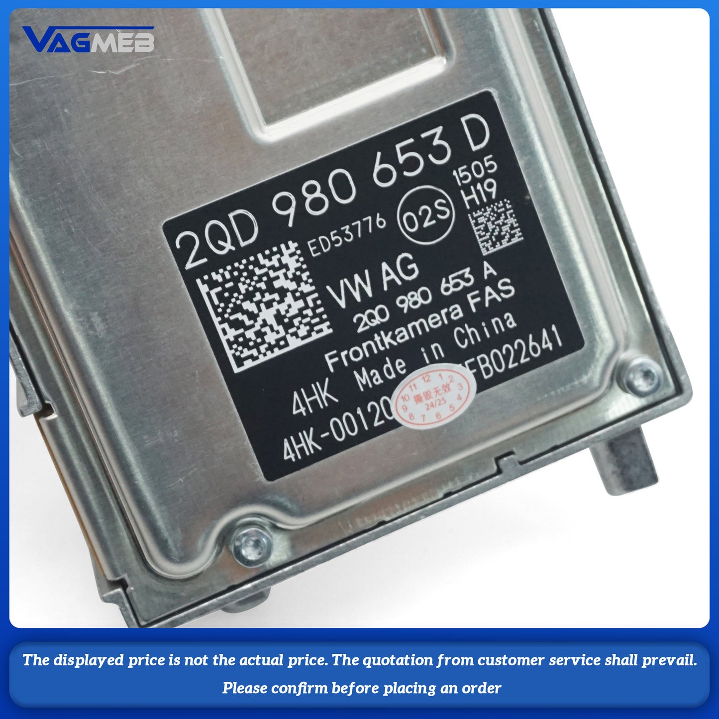 For VW Passat B8 variant Tiguan MK2 T-ROC Arteon Jetta MK7 Polo 4th generation lane keeping camera 2QD 980 653 D