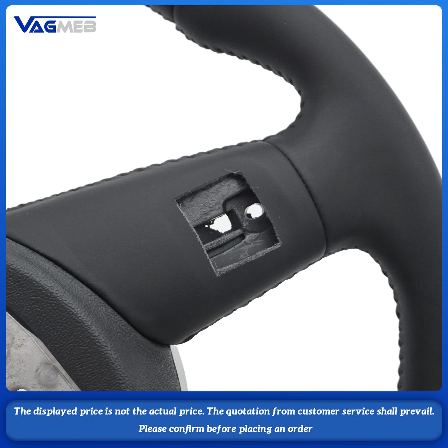 For Audi S logo A4 B9 Full leather black line steering wheel