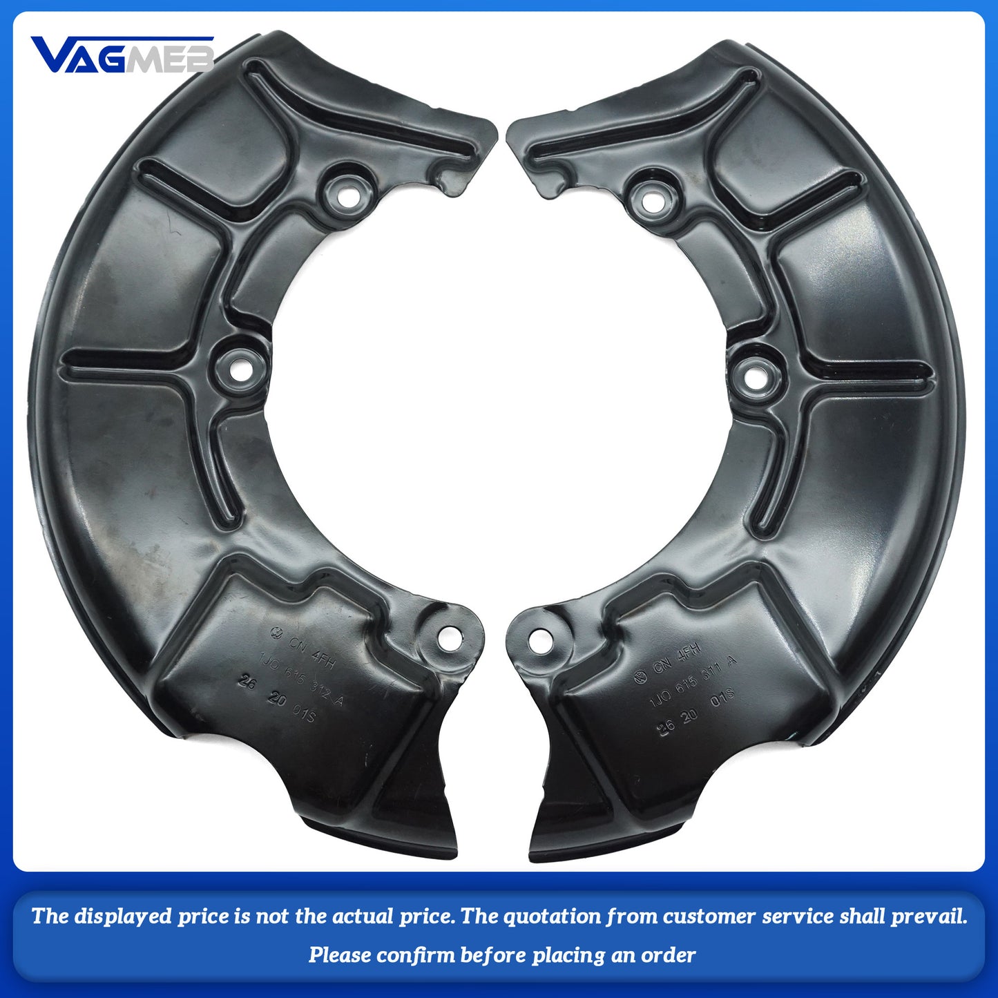 1set Brake Backing Plates Black Anchor Cover Splash Plates Fits for Audi Cars Brake Disc 1J0 615 311A3112A1J0 615 611D612D