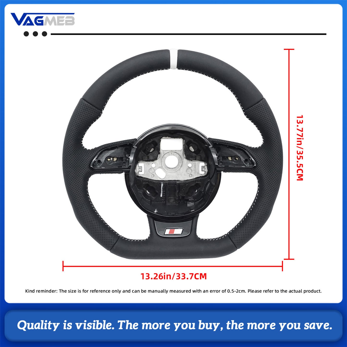 For Audi S RS SLINE logo A4 B8 steering wheel stitching color can be customized