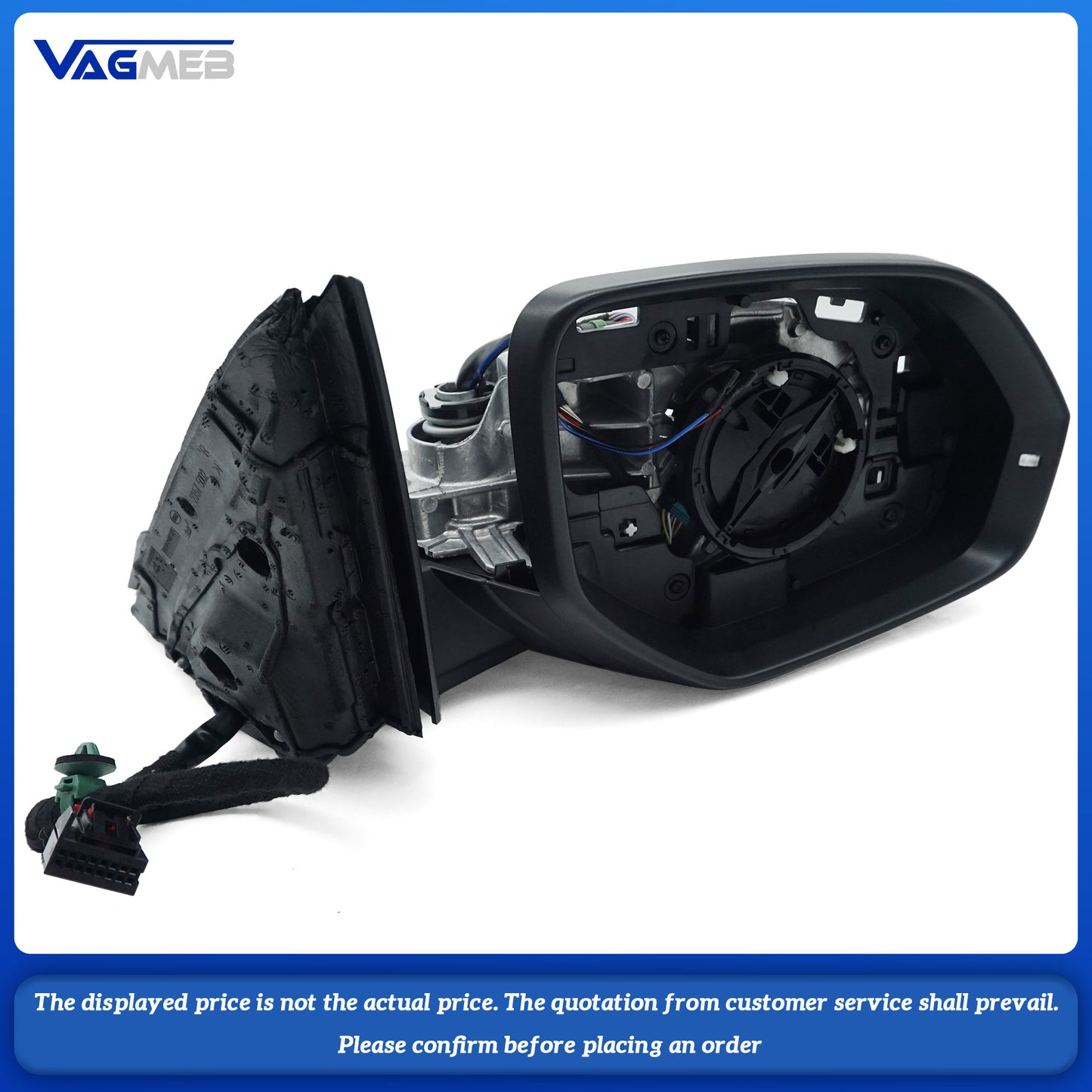For the 2017 VW Atlas electrically folding rearview mirror half assembly