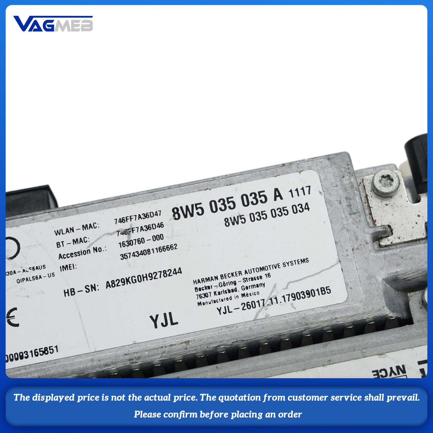 For Audi A4B9 navigation host CD host 8W5 035 035A