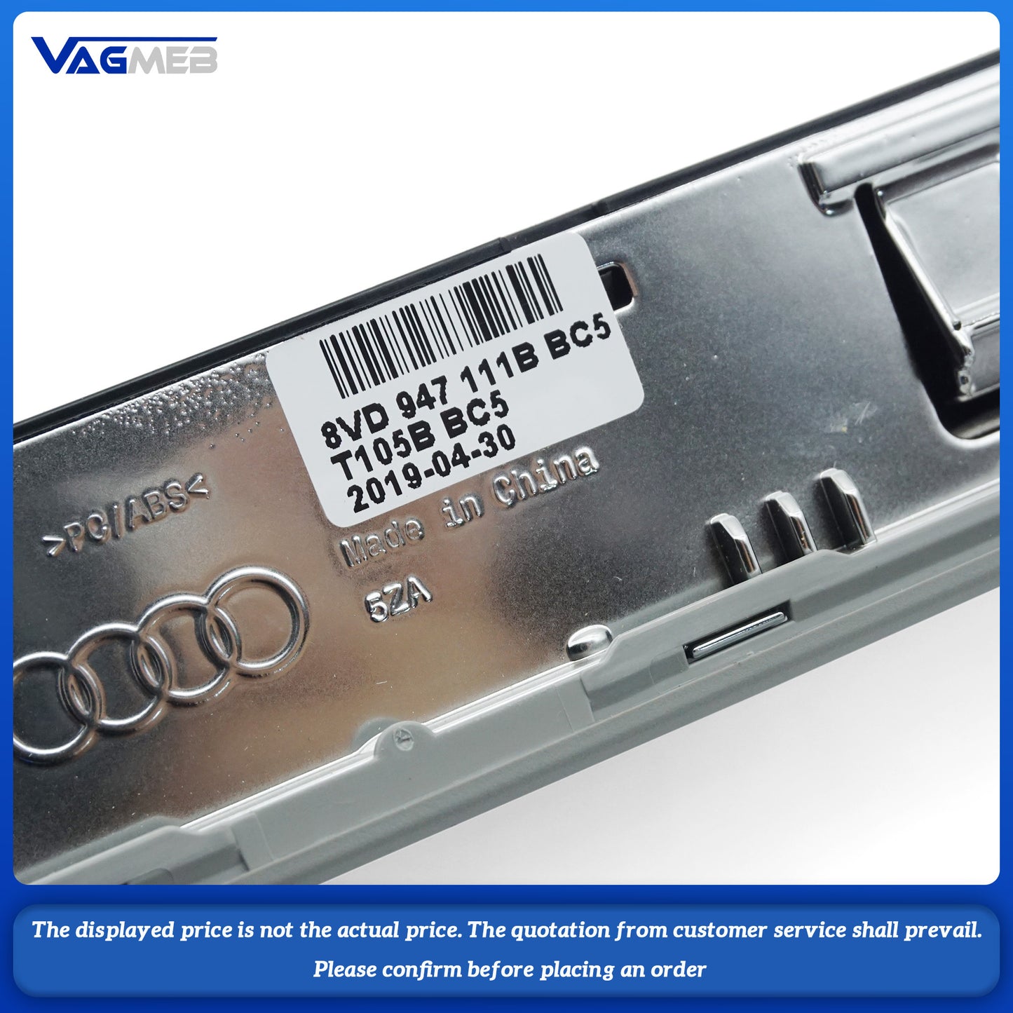 Indoor Rear Reading Light LED Reading Lamp For Audi A3 Q3 8V0 947 111 B