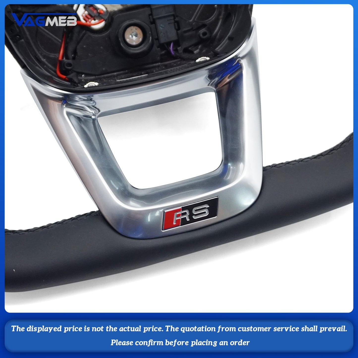 For Audi RS LOGO Q5, semi-perforated black wire heated small paddle Steering Wheel