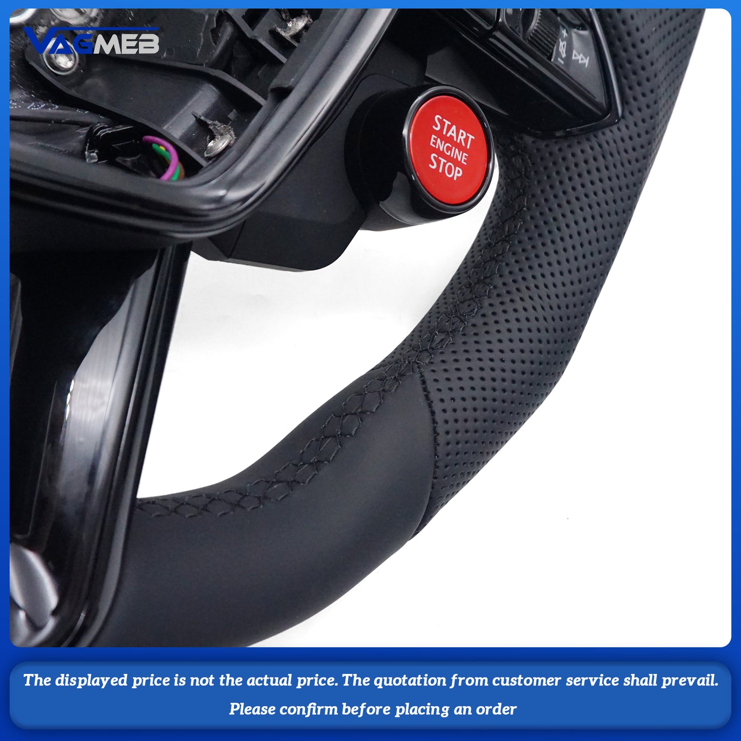 For Audi S logo A6C8, with black lines and R8 buttons on the steering wheel, without heating function