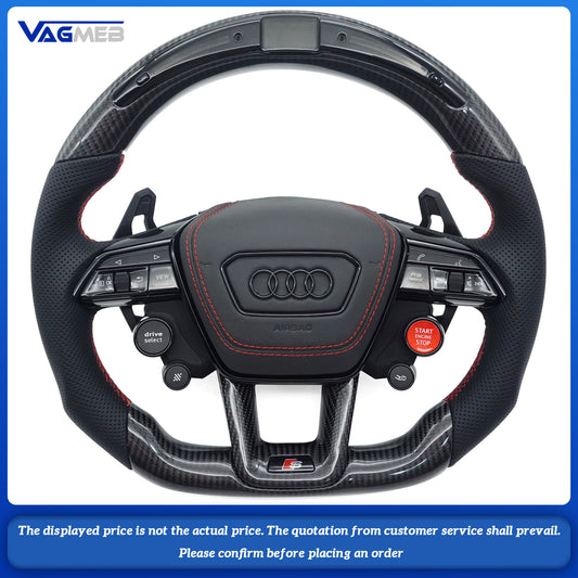 Forged Carbon Fiber Steering Wheel with heating For Audi A4 B9 A5 A3 S4 S5 RS4 RS5