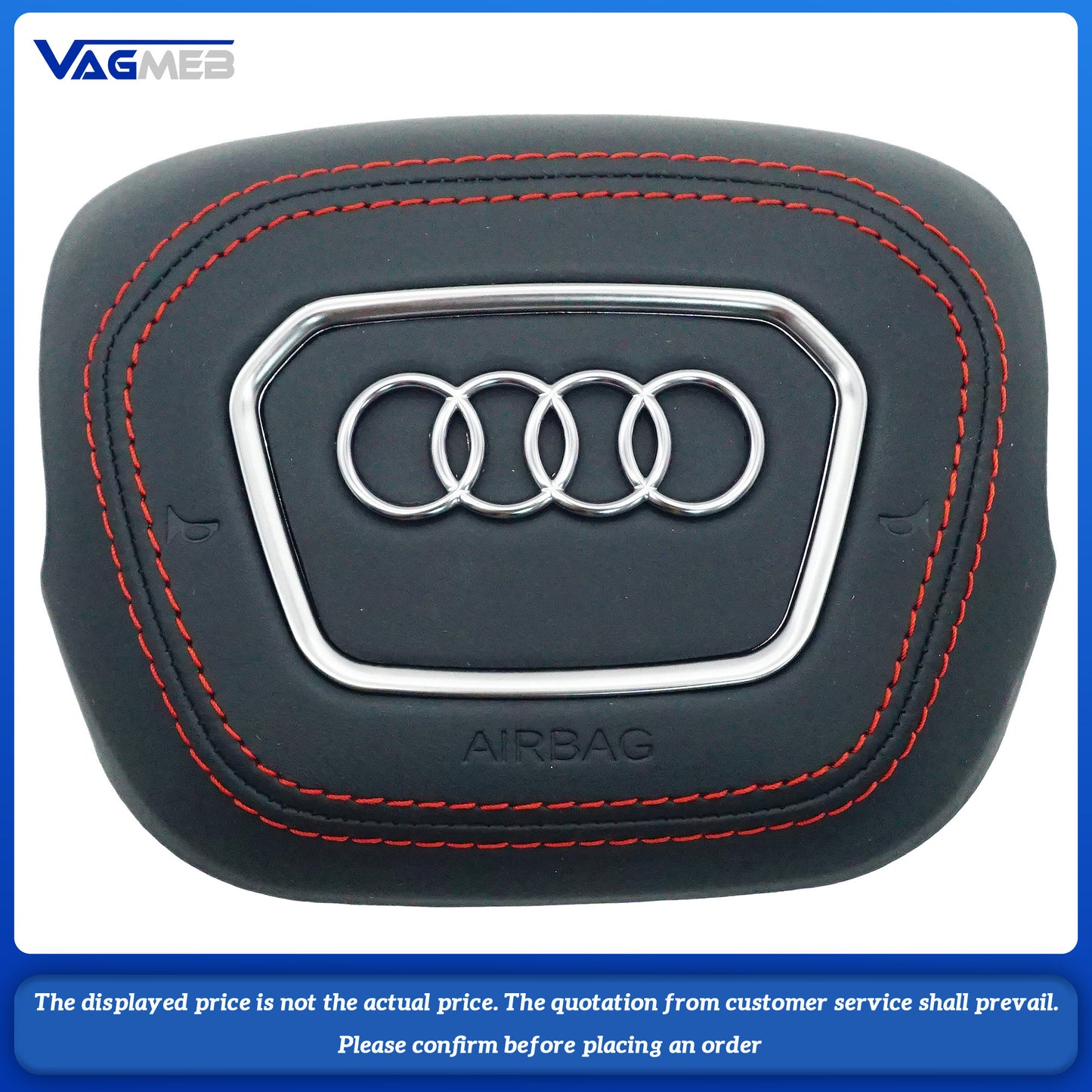 Dyed red thread Steering wheel airbag cover multifunction steering wheel For Audi Q3 FY Dyed red thread