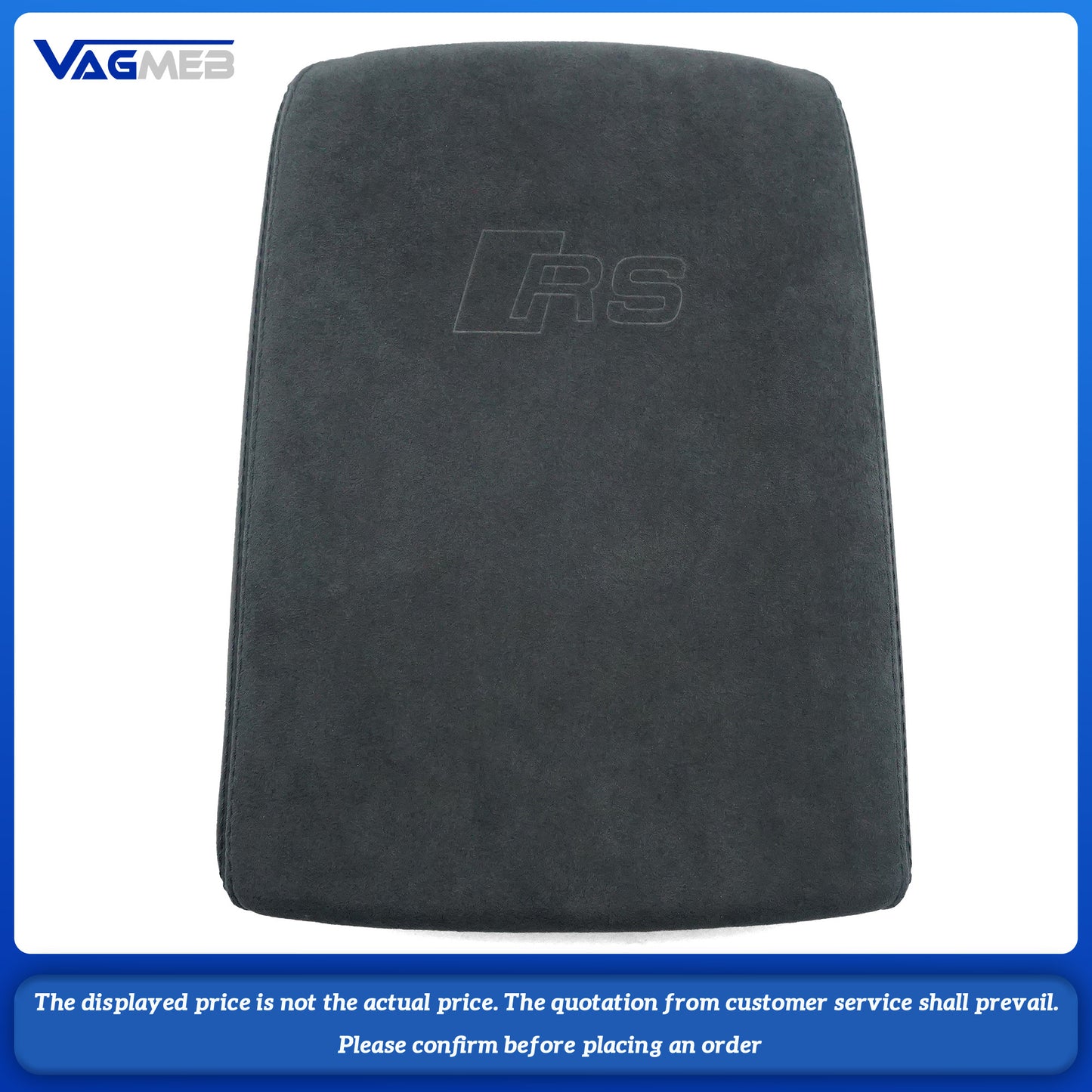 Car Armrest Box Leather Protective Cover For Audi A4 B9 Central Control Armrest Decoration Auto Accessories RS LOGO