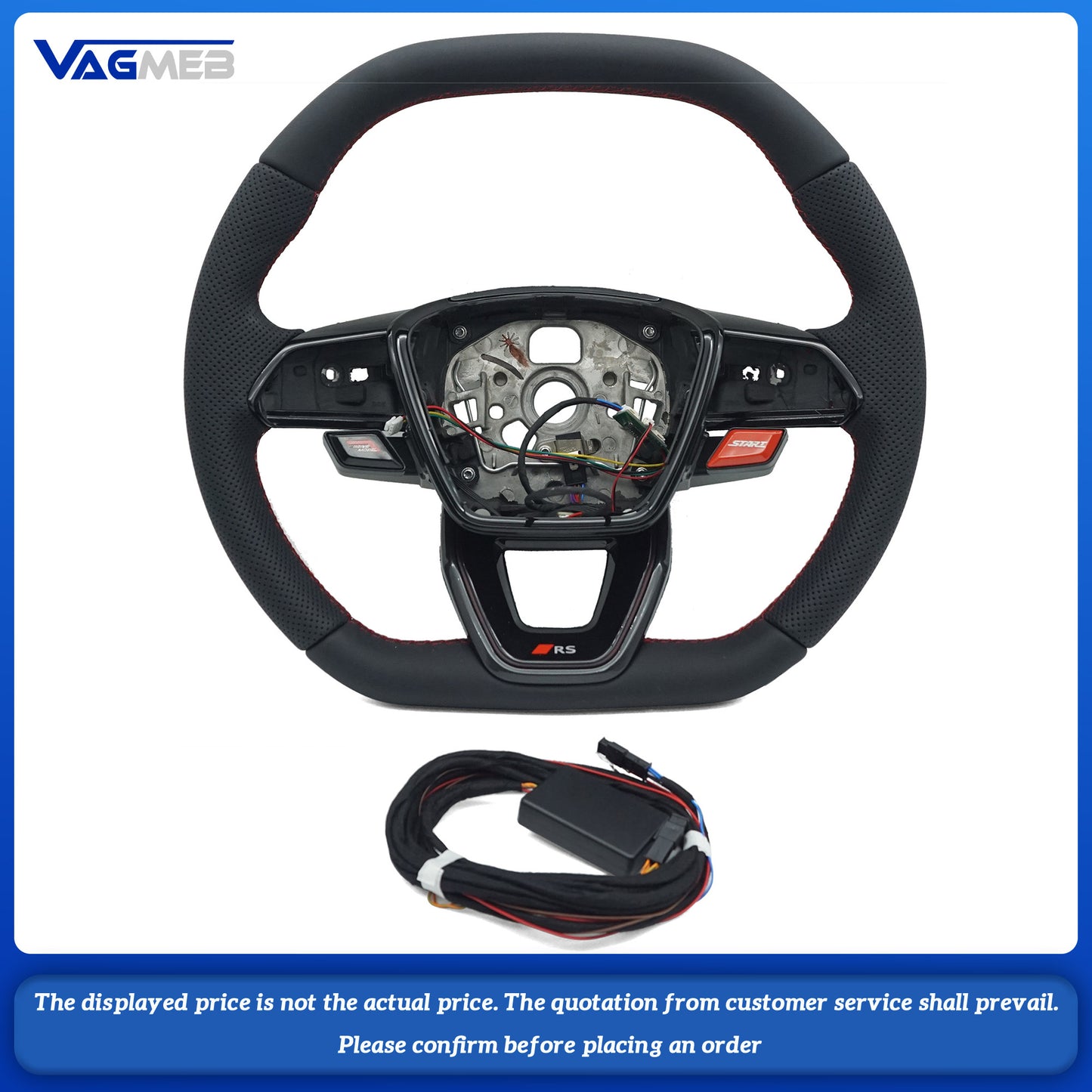 The new carbon fiber sports steering wheel for Audi A6 C8 A7 comes with a driving mode and a one touch start button switch
