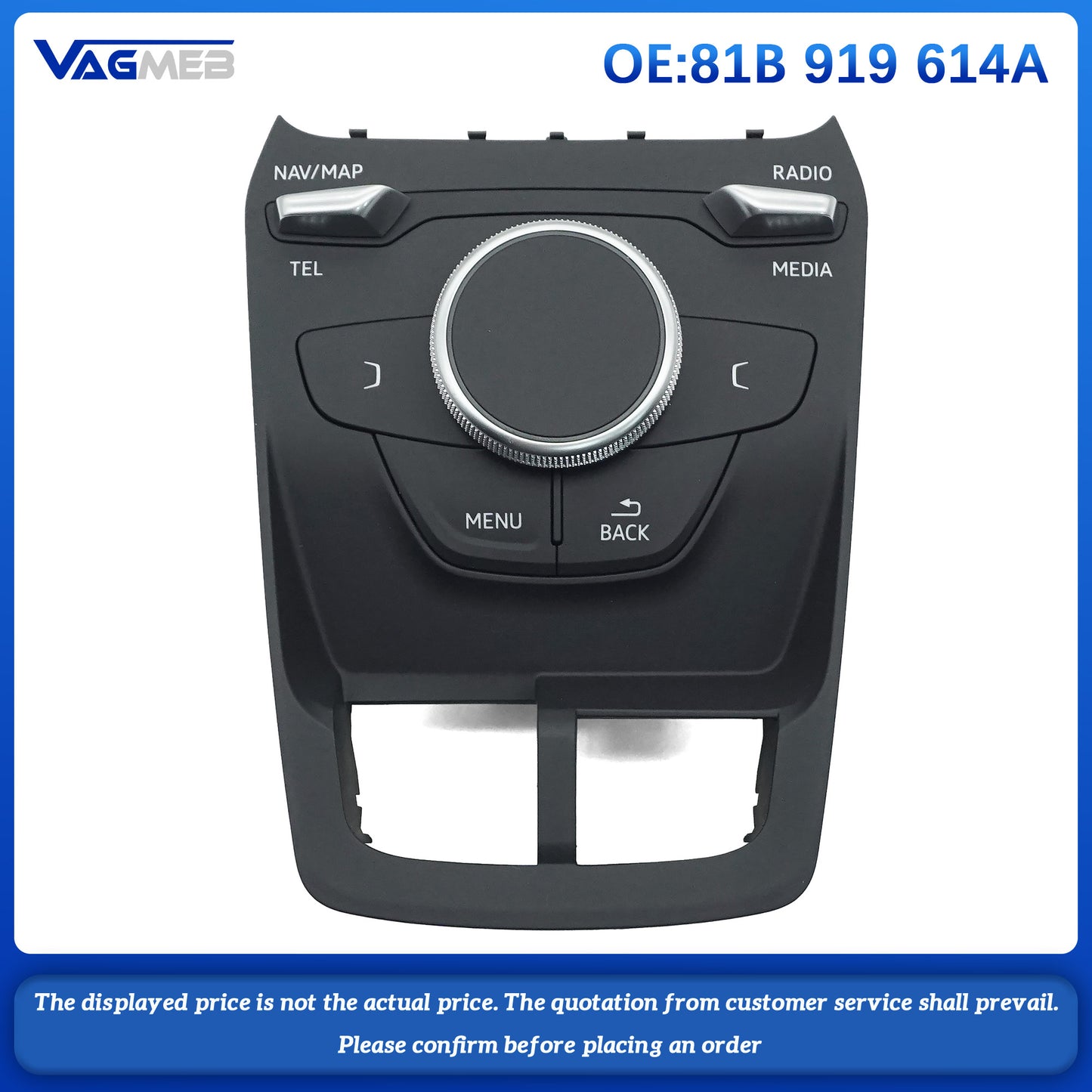 For Audi Q2L Multimedia panel MMI panel volume adjustment control panel Central control multimedia switch knob 81B 919 614A