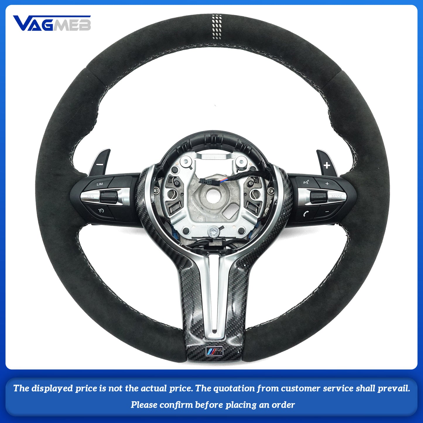 For BMW M M3 F10 F11 F13 F15 F20 F21 F22 F25 F01 F02 F03 F30 F31 F32 F35 F36 F48 Alcantara leather M sport steering wheel