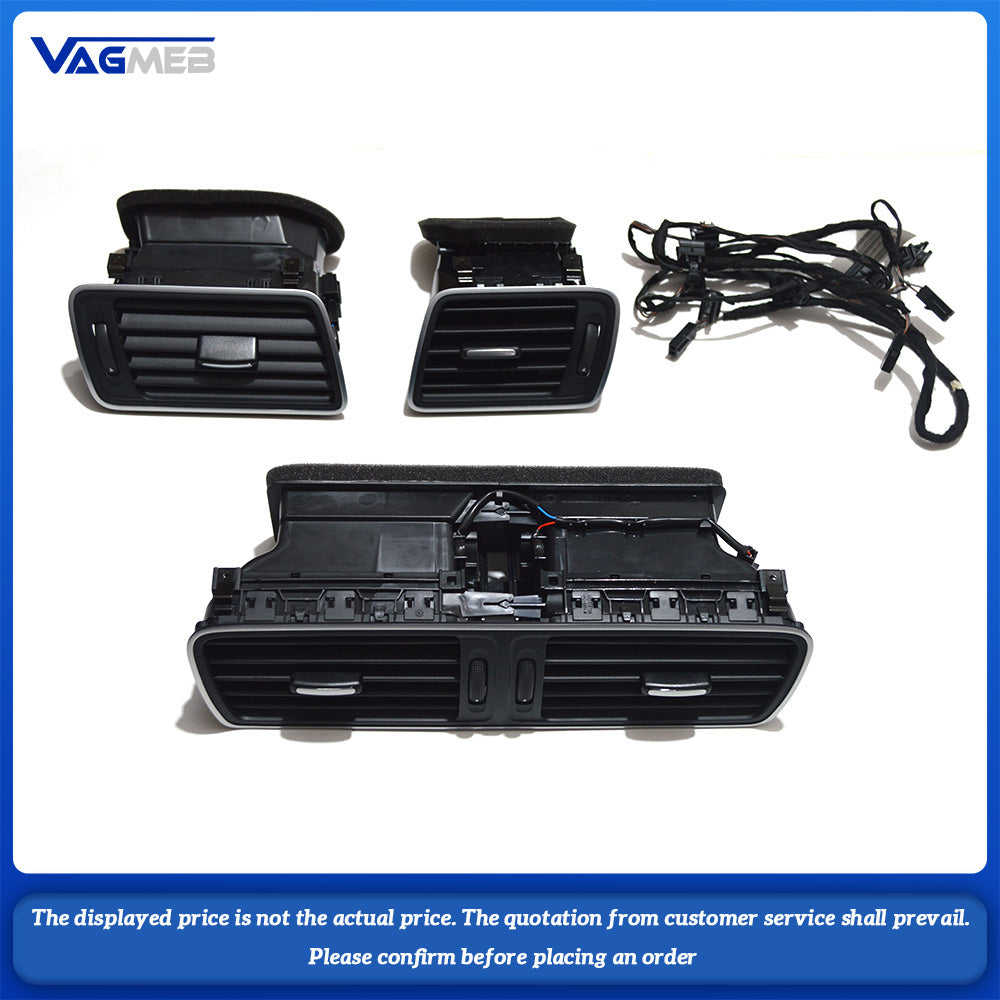 Matte chrome air conditioning exhaust ports, For VW Passat B6 B7 2006-2011