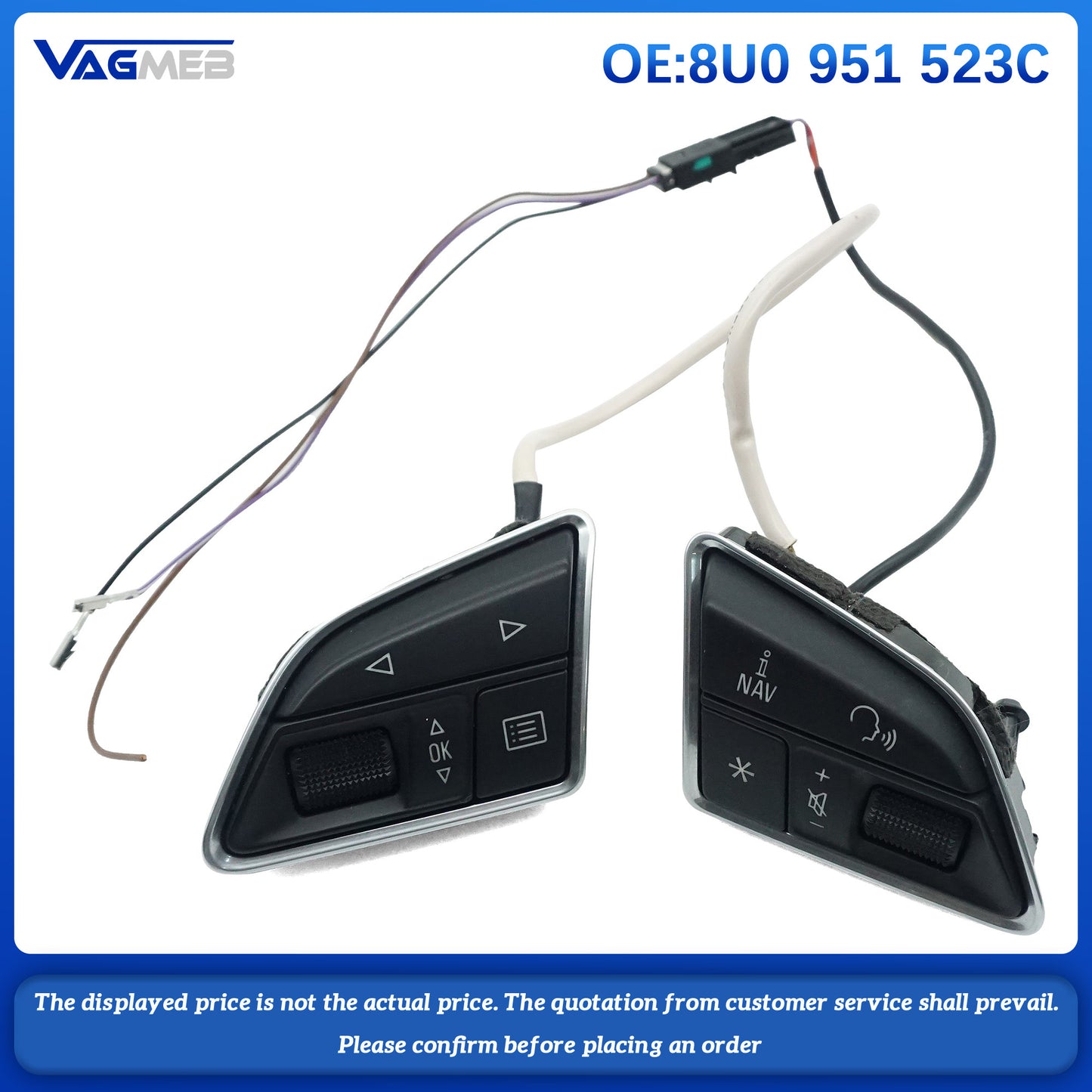 For Audi A3 Steering Wheel Key Button Assembly Accessories