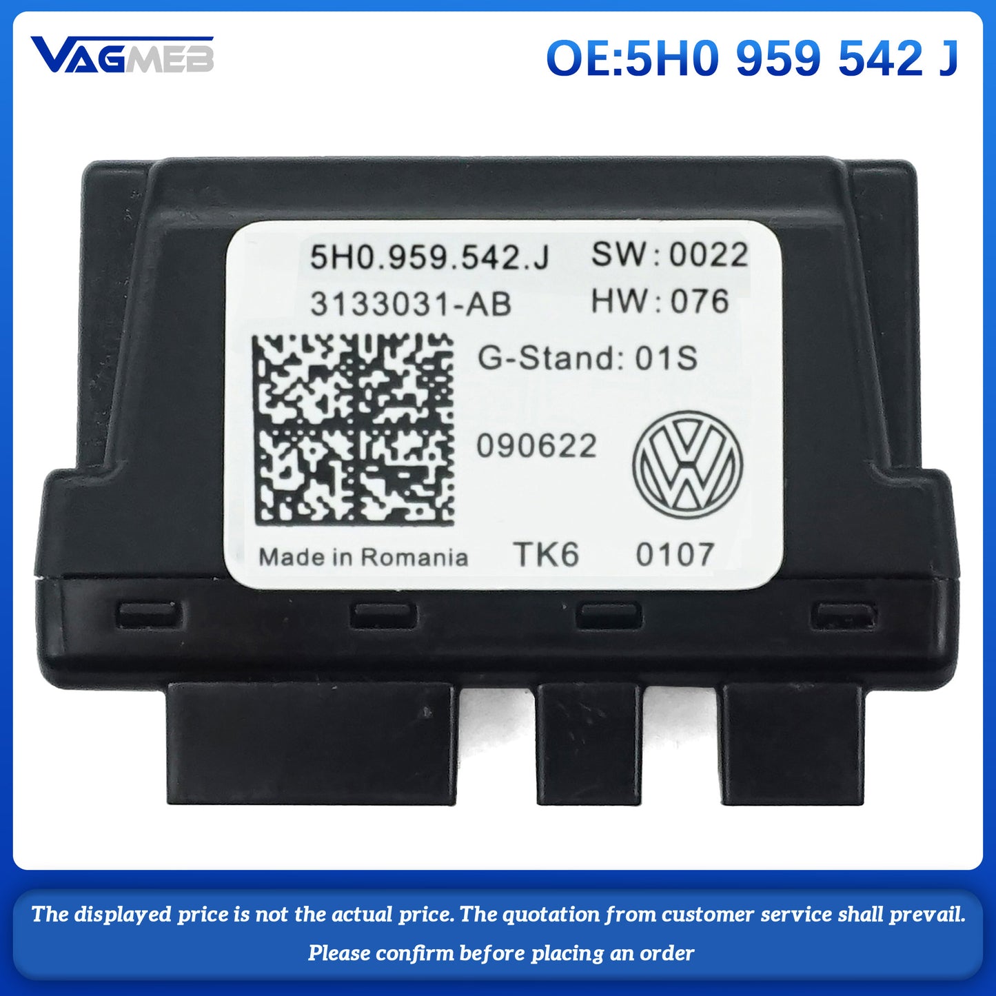 5H0 959 542 J permanent travel assist lane assist off-hand module