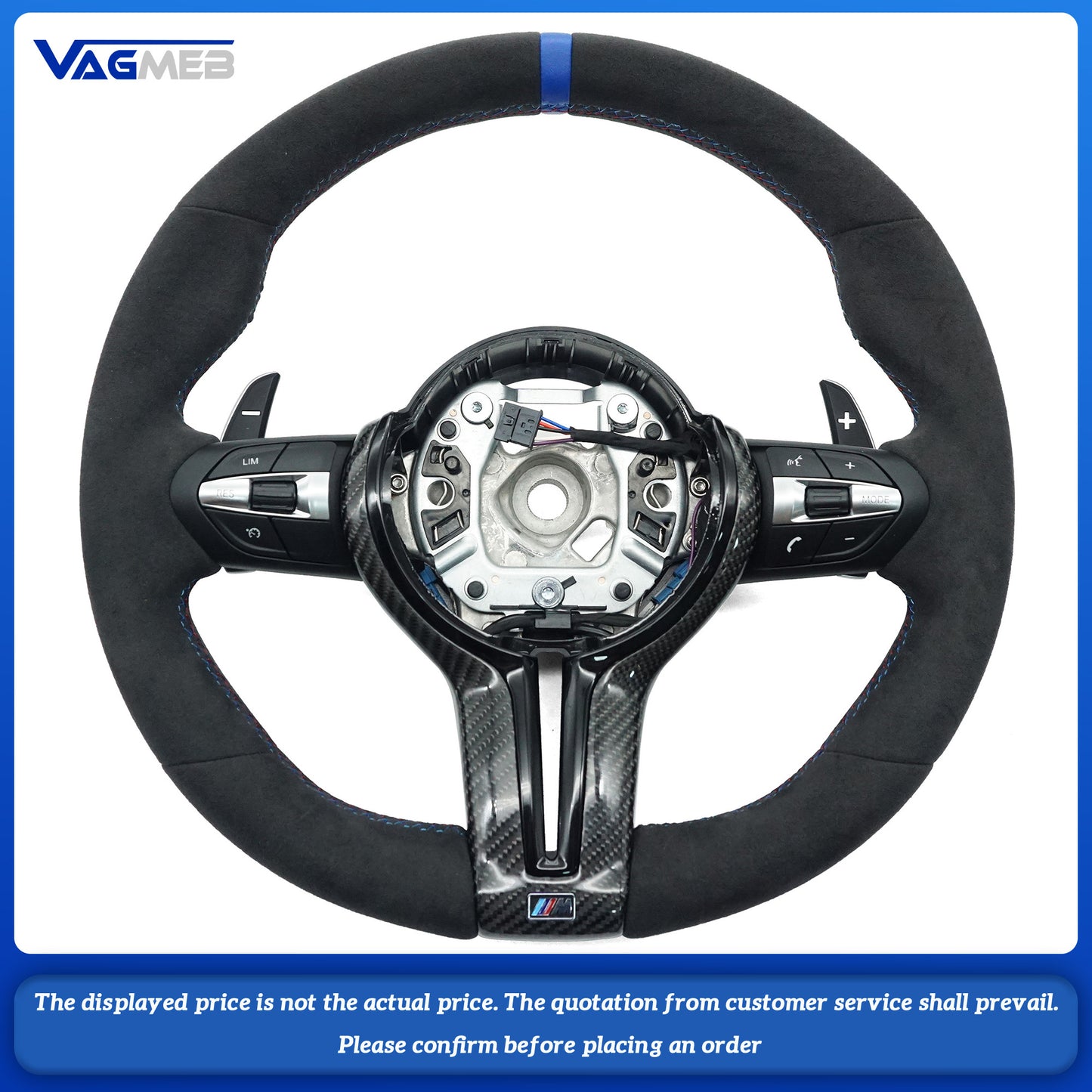 For BMW M M3 F10 F11 F13 F15 F20 F21 F22 F25 F01 F02 F03 F30 F31 F32 F35 F36 F48 Alcantara leather M sport steering wheel