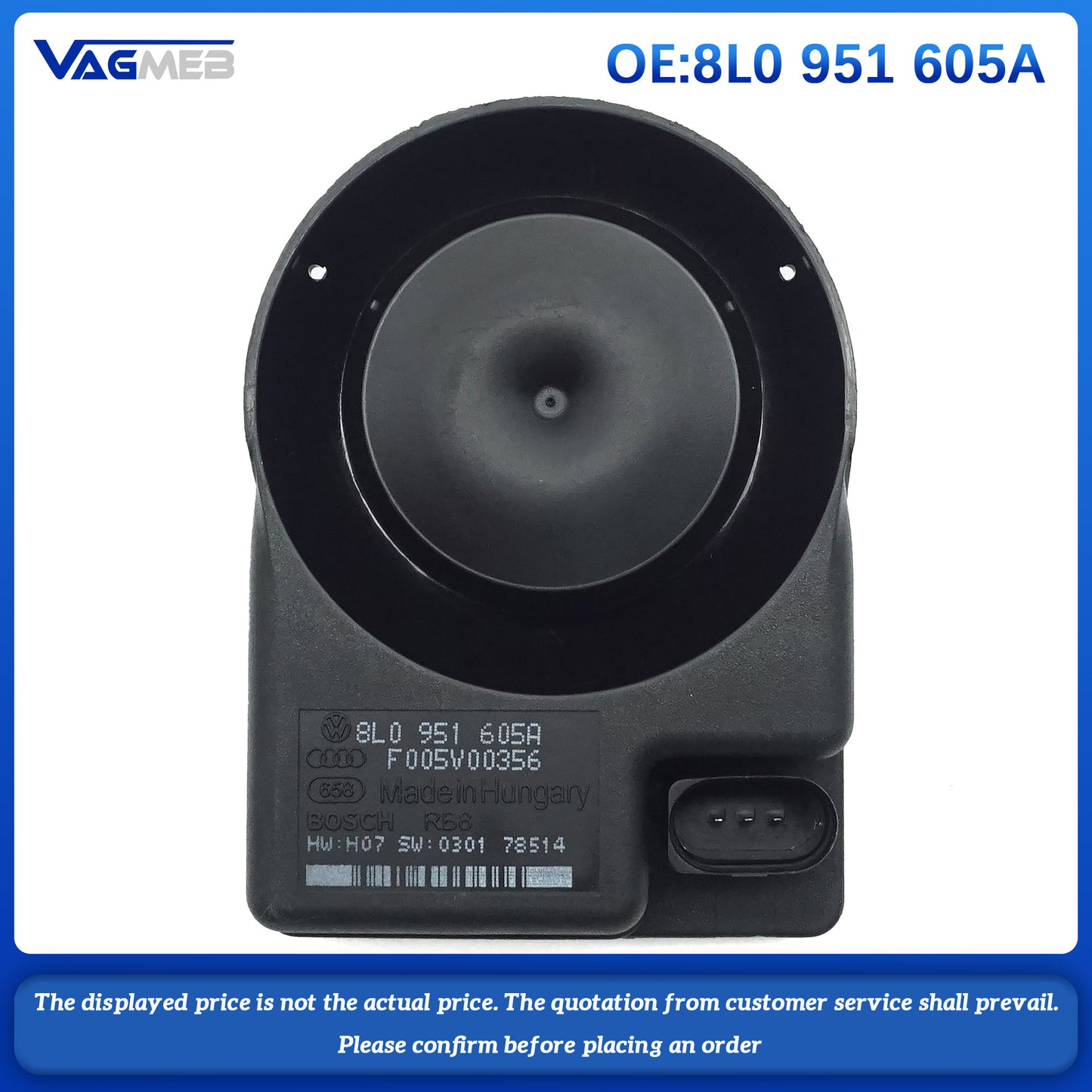 For Audi A4 A6 A8 Electronic Alarm Horn 8L0 951 605A