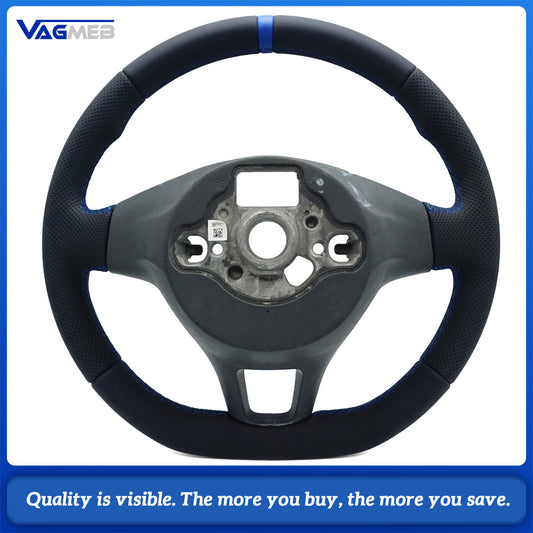 Leather perforated flat bottomed power steering wheel for VW Golf 7 MK7 Car Accessories