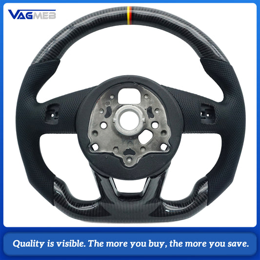 Suitable for Audi A4 B9 S3 RS4 RS5 A3 A5 S3 S4 S5 carbon fiber leather sports steering wheel assembly, Car Accessories