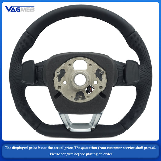 Leather black stitching flat bottomed sports steering wheel with heating For Audi Q5 FY Q7 4M Q8, Car Accessories