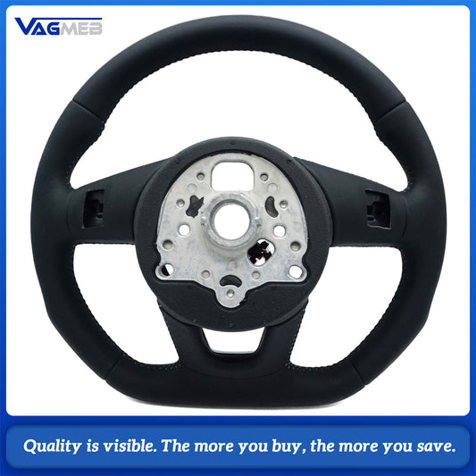 Multi functional perforated leather flat bottomed sports steering wheel with heating, For Audi A38V