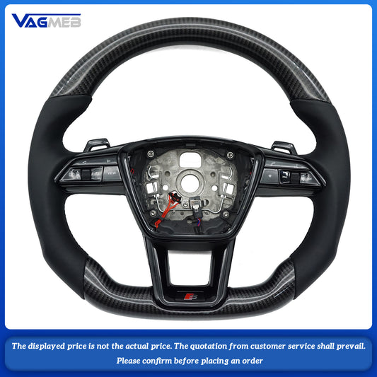 For Audi S standard A6C8 carbon fiber leather black line steering wheel assembly with heating and airbag