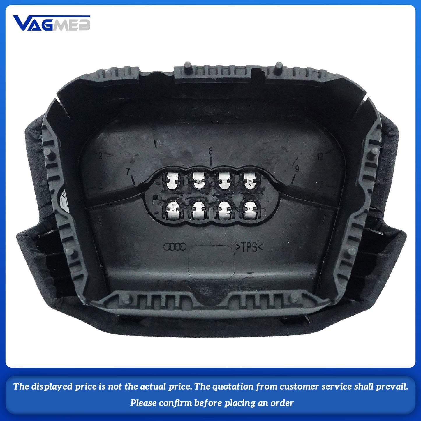 Dyed red thread Steering wheel airbag cover multifunction steering wheel For Audi e-tron Tawny striped leather