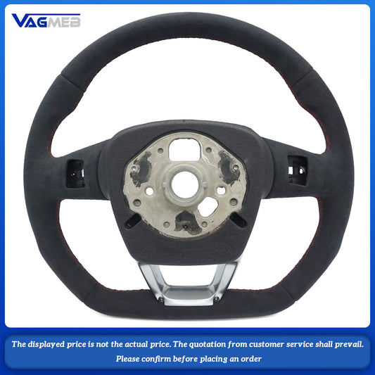 For Audi Q5 FY Alcantara red stitched flat bottomed sports steering wheel