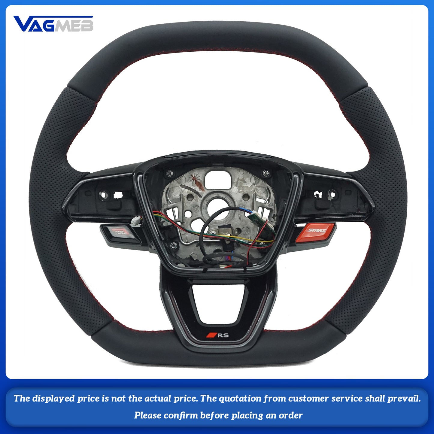 The new carbon fiber sports steering wheel for Audi A6 C8 A7 comes with a driving mode and a one touch start button switch