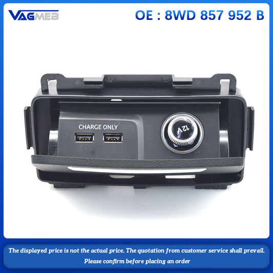 Rear USB Interface 12V Cigarette Lighter For Audi A4 B9 8WD 857 952 B