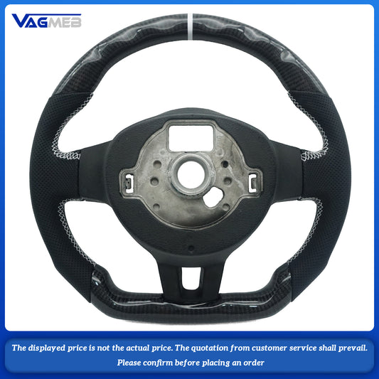 For VW Golf MK6 GTI Custom leather alcantara carbonfiber forged carbon steeringwheel without button and paddle