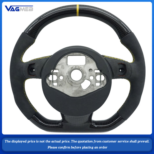 For Audi S logo A6 C7 yellow line steering wheel