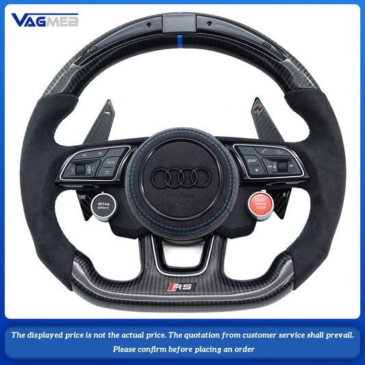 Carbon Fiber Customized LED Steering Wheel For Audi RS LOGO A4B9