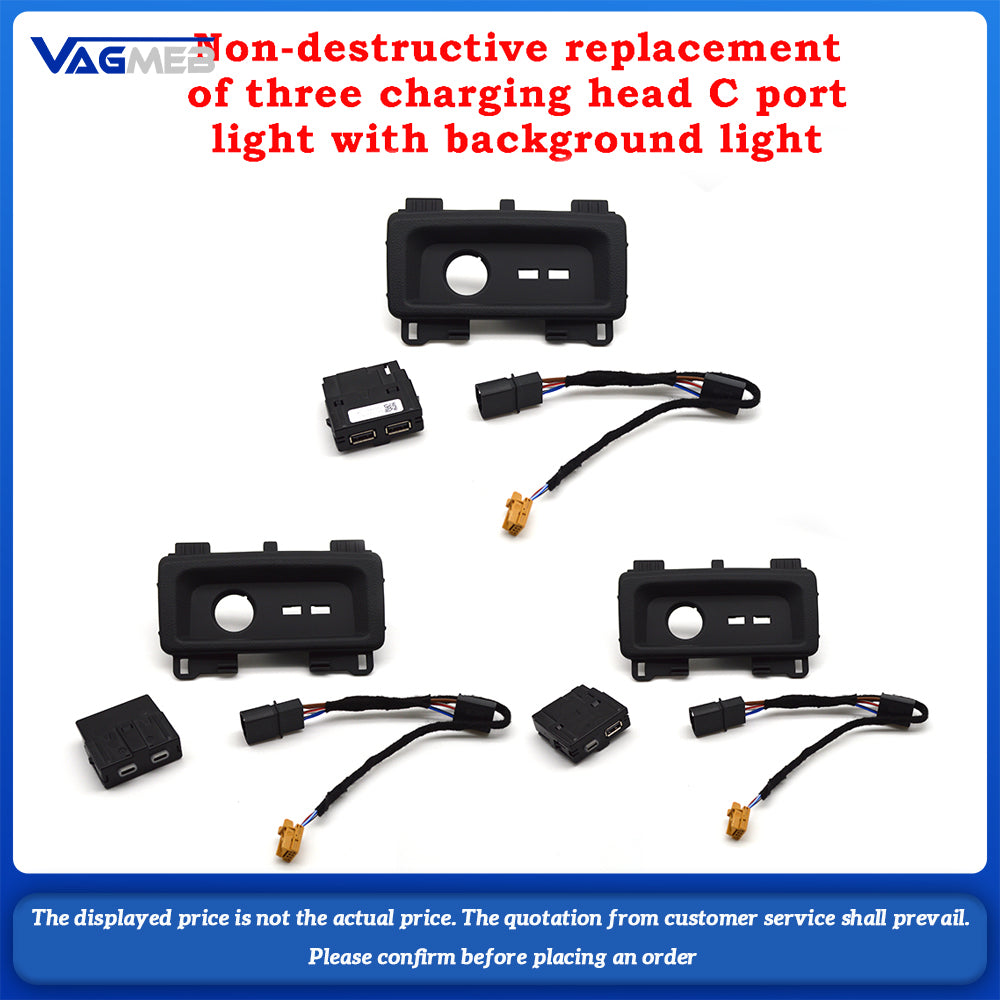 LHD original 5Q0 035 726 L 8W0 863 324 A 8W0863324A For Audi A4 B9 S4 RS4 A5 F5 S5 rear USB charging port interface USB-C