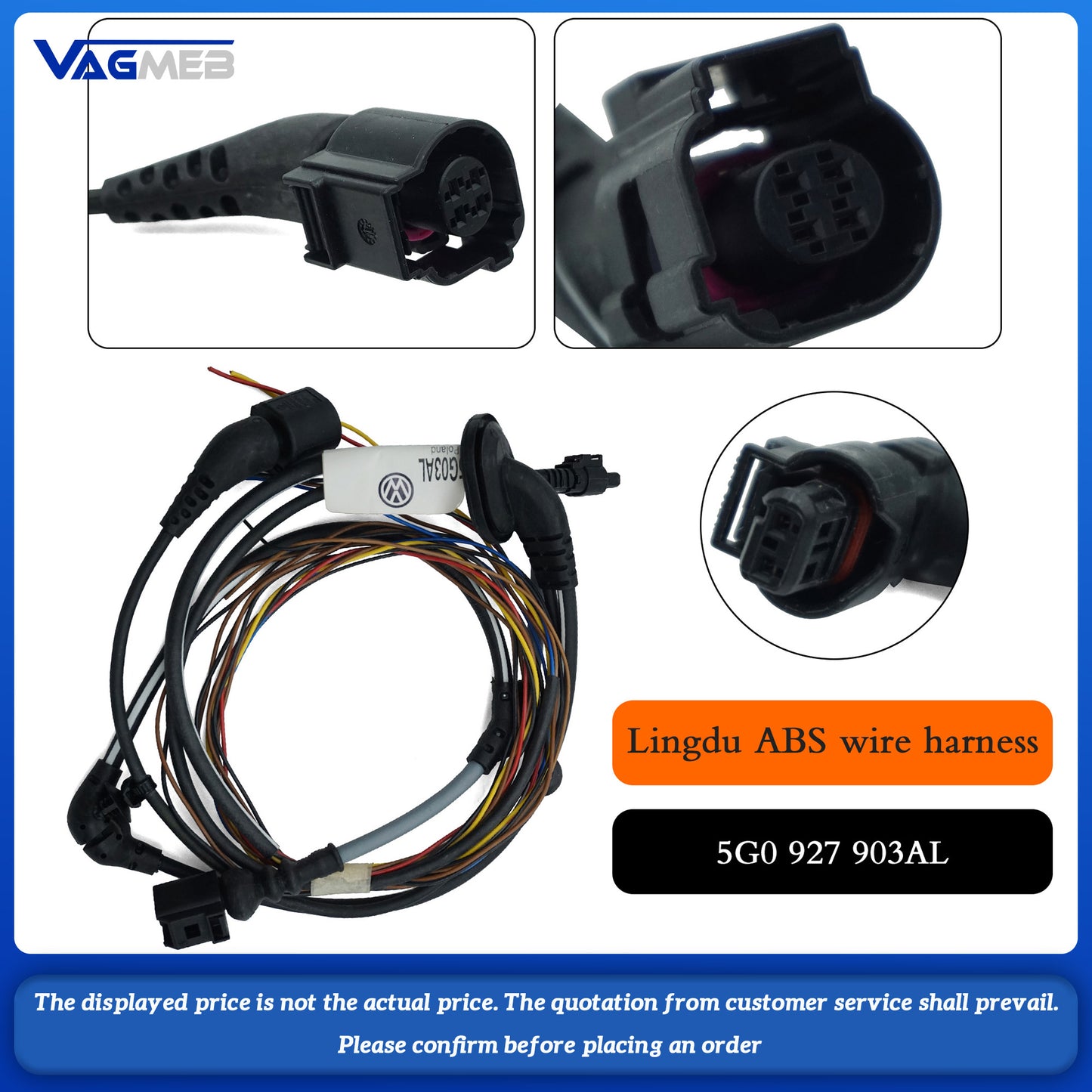 ABS Speed Sensor Wiring Harness For VW Golf Variant Golf T-Roc Passat Variant B8 Audi Q2 Skoda Karoq Octavia Superb 5G0 927 903AL
