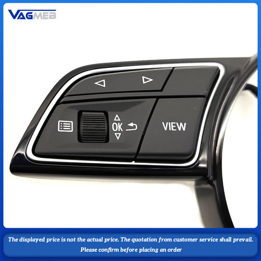 Multi functional steering wheel button with decorative frame for Audi A4 B9 steering wheel accessories