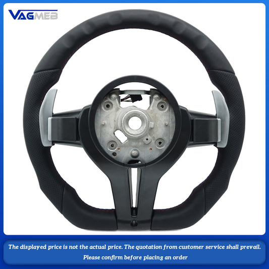 For BMW thongs with semi perforated tricolor lines and bright carbon frame steering wheel without airbags (three series)