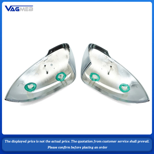 1Pair Matte Chrome Rearview Side Mirror Cover House Cap Shell Lid For VW Passat B8