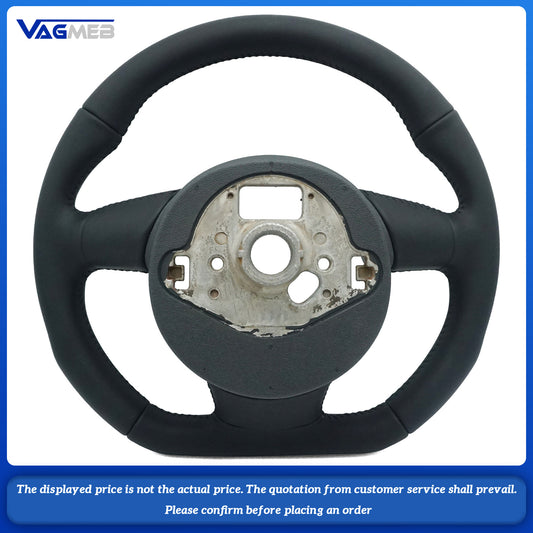 Leather Steering Wheel for Audi SLINE Logo A3 8V A4 B9 A5 A6 A7 Q3 Q5 Q7 Suede Steering Wheel Flat Bottom Steering Wheel
