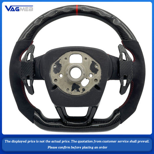 Carbon fiber Alcantara multifunctional flat bottomed steering wheel with paddle shifters For Audi Q5 FY