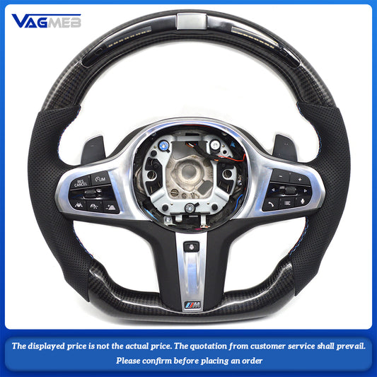 For BMW Thong 1 3 4 5 series F20 F30 F31 F35 F10 F11 F18 E90 E91 E92 E93 G30 LED carbon fiber Alcantara leather Steering wheel