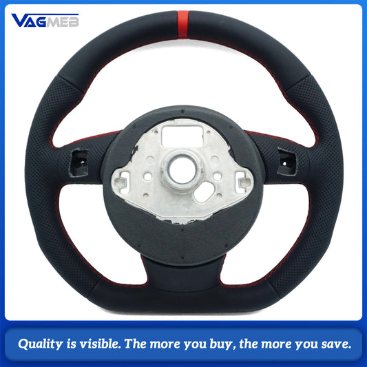 Leather material sports style steering wheel For Audi A4 B8 steering wheel accessories, car accessories