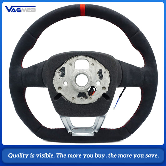 Alcantara leather flat bottomed sports steering wheel with heating For Audi Q5 FY Q7 4M Q8, Car Accessories