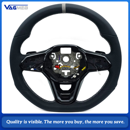 For VW Golf MK8 Upgraded Car Steering Wheel New Leather Perforated Design