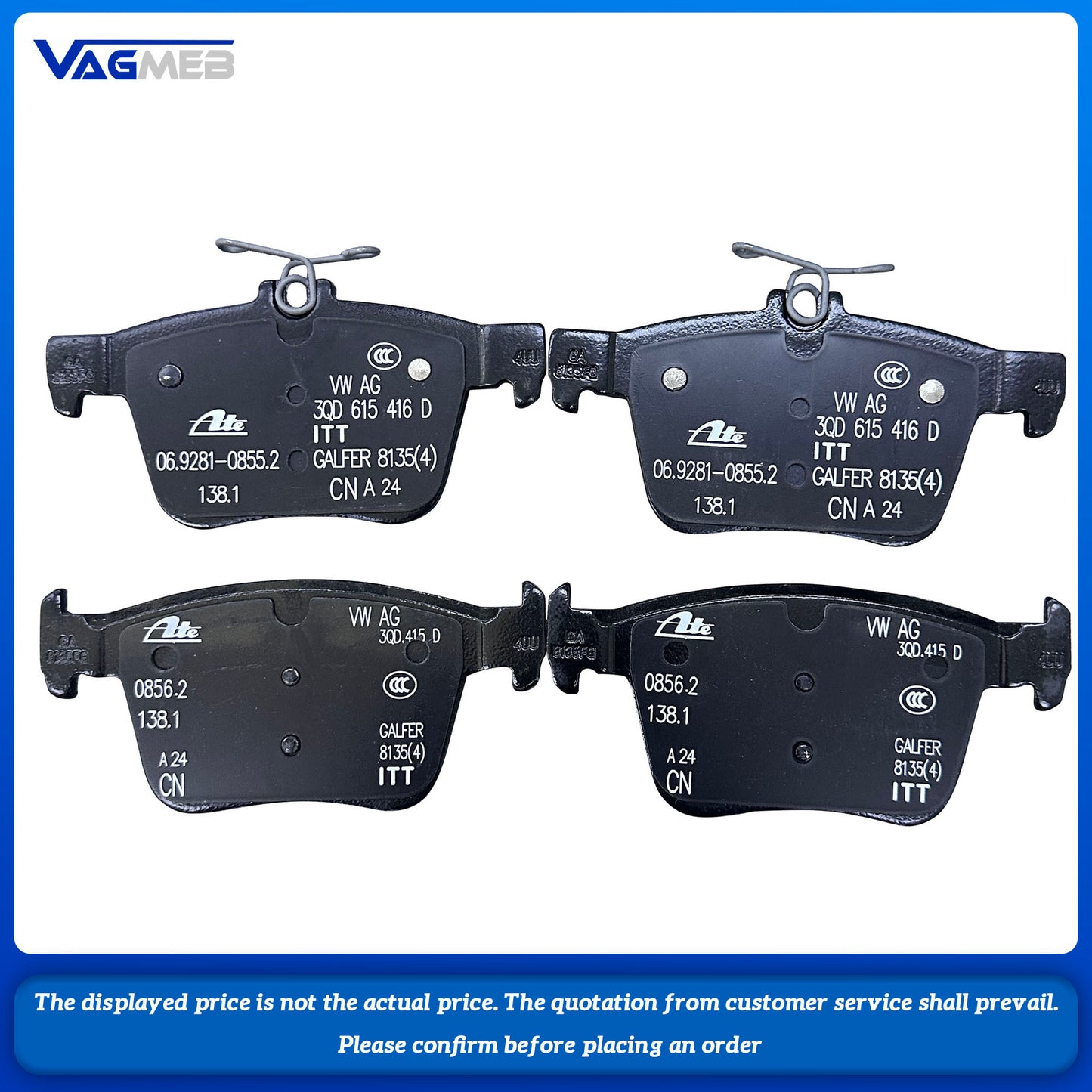 A set of 310MM rear calipers For VW MQB Passat B8 Tiguan MK2