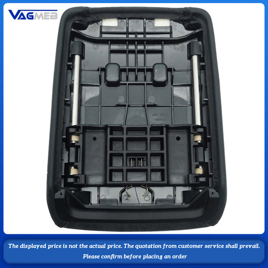 Car Armrest Box Leather Protective Cover For Audi A4 B9 Central Control Armrest Decoration Auto Accessories RS LOGO