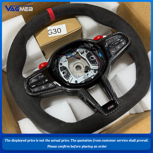 New carbon fiber leather steering wheel with M1 M2 for BMW G20 G30 G01 G02 G05 G06 G07 G08 G11 G12 G14 G15 G16, Car Accessories