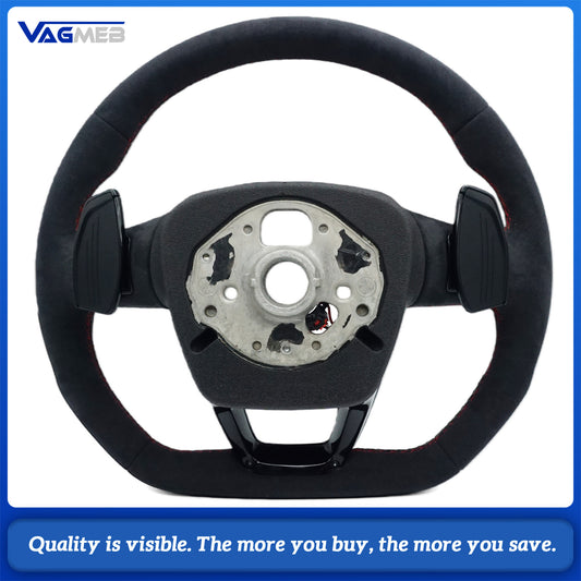 Upgraded all Alcantara material steering wheel with rfor Audi Q5 FY Q7 4M Q8 with paddle shifters button version With heating function