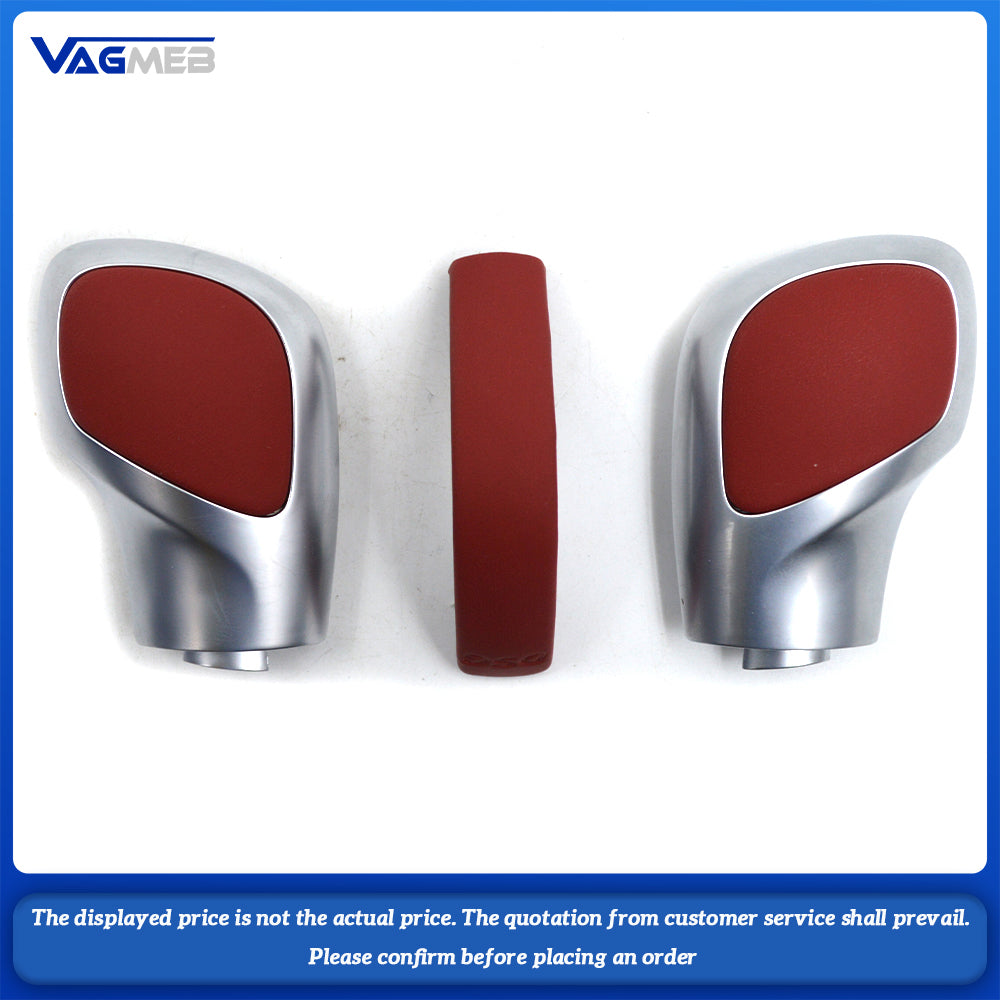 Chrome Silver +Leather Car Shift Knob Gear Cover Replace Fit For VW Golf 6 7 R GTI Passat B7 B8 CC R20 Jetta MK6 GLI