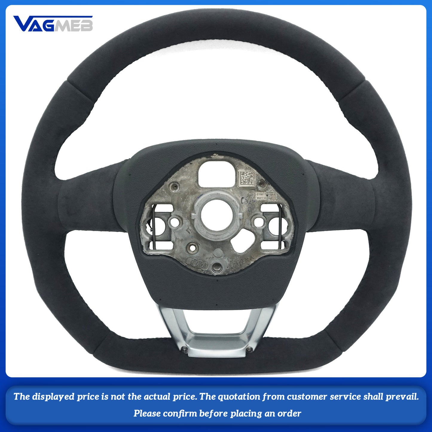 For Audi S Logo Q3 Q5 Q7 RSQ3 RSQ5 RSQ7 SQ5 SQ3 SQ7 custom all alcantara Steering wheel bottom Multi-color lines