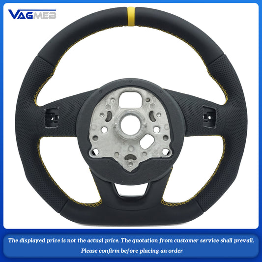 For Audi S logo A4 B9 yellow line steering wheel